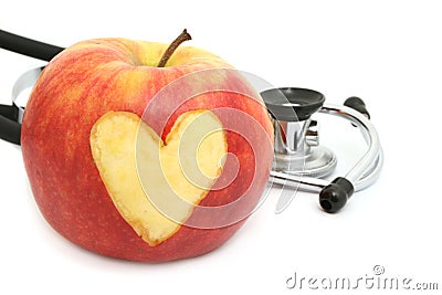 Apple heart Stock Photo