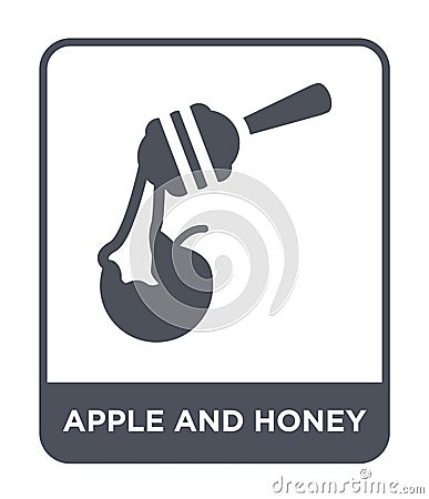 apple and honey icon in trendy design style. apple and honey icon isolated on white background. apple and honey vector icon simple Vector Illustration