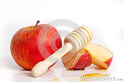 Apple and honey for Rosh Hashana jewish new year Stock Photo