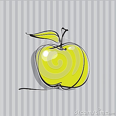 Apple icon, freehand drawing Vector Illustration