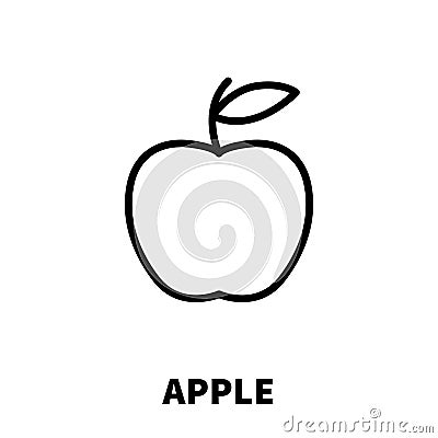 Apple icon or logo in modern line style. Vector Illustration