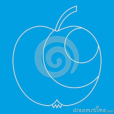 Apple icon, outline style Vector Illustration