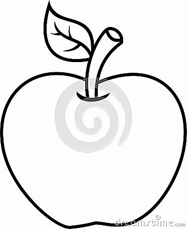 Apple icon vector illustration black white Cartoon Illustration