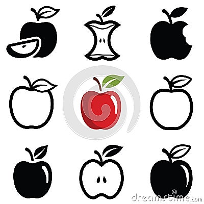 Apple vector icon illustration Vector Illustration