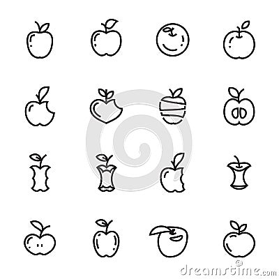 Apple Icons On a White Background Vector Illustration