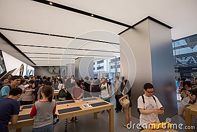 Apple Inc. Opens New Hong Kong Store in Canton Road Editorial Stock Photo