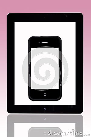 Apple iPad 2 - iphone 4S - Blank Screens Editorial Stock Photo