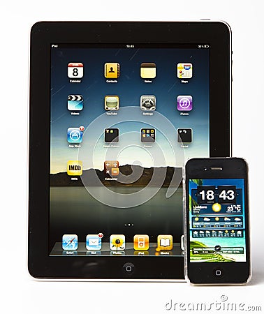 Apple ipad 3 and iPhone 4S Editorial Stock Photo