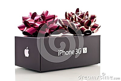 Apple iPhone 3GS Christmas Gift Editorial Stock Photo