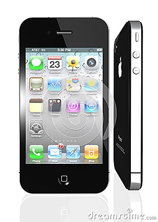Apple iPhone 4S with icons inside Editorial Stock Photo