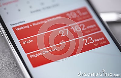 Apple iPhone with Health app Editorial Stock Photo