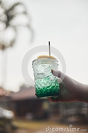 Apple italian Soda Stock Photo