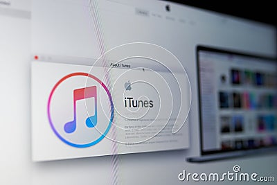 Apple itunes menu Editorial Stock Photo