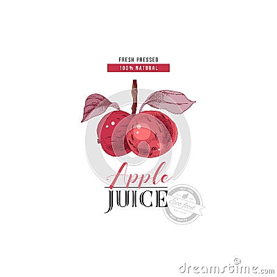 Apple juice logo template Vector Illustration