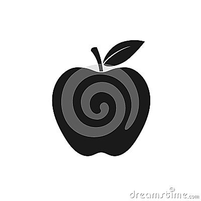 Apple with leaf. Graphic icon Cartoon Illustration