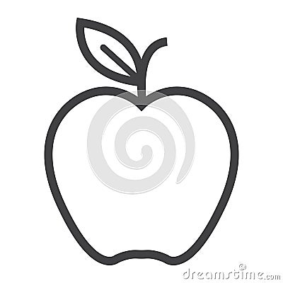Apple line icon, food and fruit, vector graphics Vector Illustration