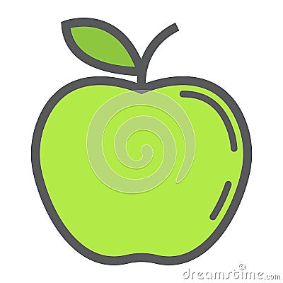 Apple line icon, fruit and diet, vector graphics Vector Illustration
