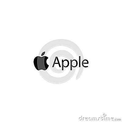 Apple logo editorial illustrative on white background Editorial Stock Photo