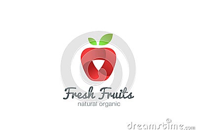 Apple Logo ribbon vector. Fresh fruit idea juice Vector Illustration