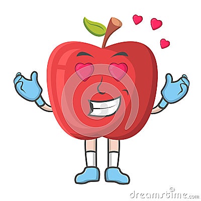Apple Love Expression design character, design vector illustrator Vector Illustration