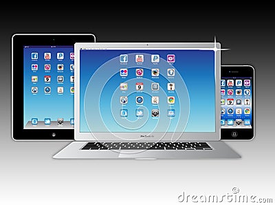 Apple Mac iCloud computer data organisation Editorial Stock Photo