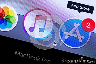 App Store and iTunes icons app Editorial Stock Photo