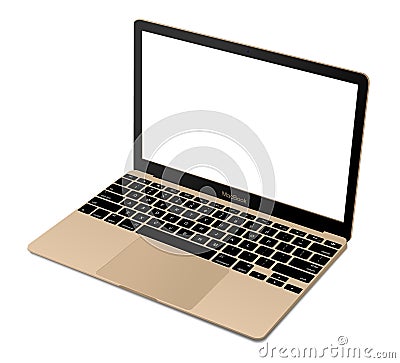 Apple MacBook gold Vector Illustration