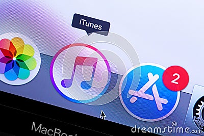 ITunes and App Store icons app Editorial Stock Photo