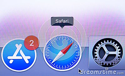 Safari browser icon app Editorial Stock Photo