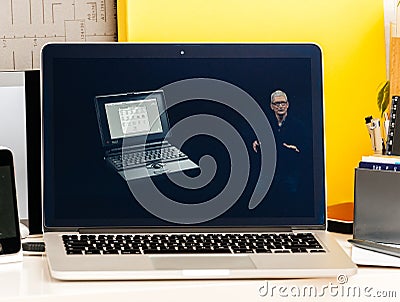 Apple Macitosh Powerbook history Tim Cook Editorial Stock Photo