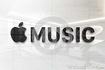 Apple music on iphone realistic texture Editorial Stock Photo