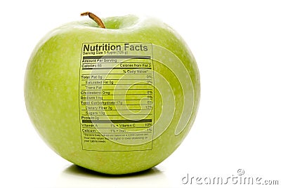 Apple Nutrition Facts Stock Photo