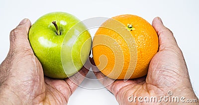 Apple and orange Stock Photo