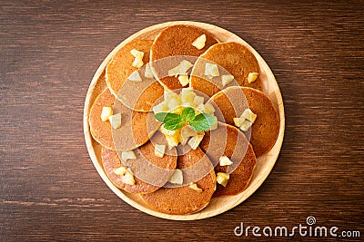 Apple pancake or apple crepe Stock Photo