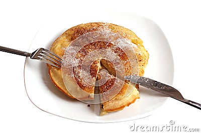 Apple pancake on a plate Stock Photo