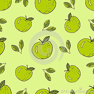 Green apples cartoon Stock Photo