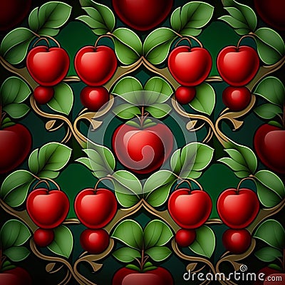 Apple pattern, fruit pattern Stock Photo