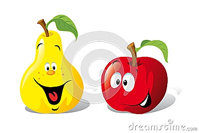 Apple and pear Vector Illustration