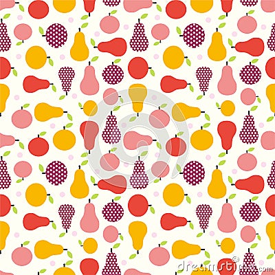 Apple pear seamless vector pattern Vector Illustration