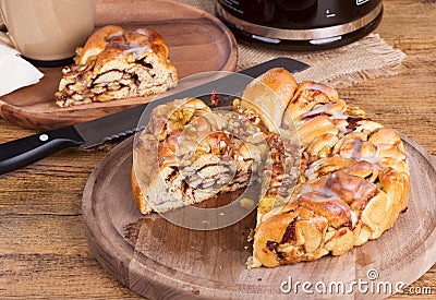 Apple Pecan Sweet Bread Stock Photo