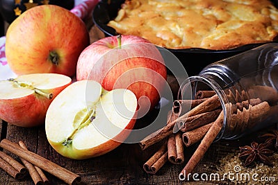 Apple pie ingredients Stock Photo