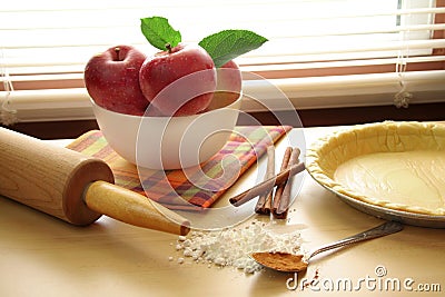 Apple Pie Makings Stock Photo