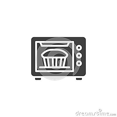 Apple pie in a microwave oven vector icon Vector Illustration