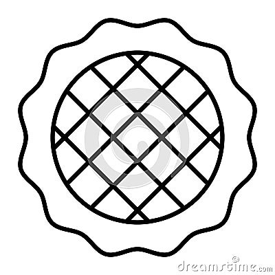 Apple pie thin line icon. Dessert vector illustration isolated on white. Pastry outline style design, designed for web Vector Illustration