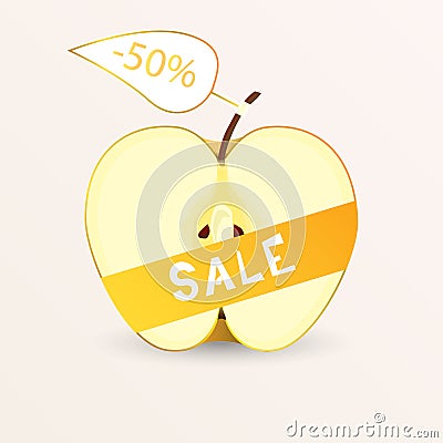 Apple sale Cartoon Illustration