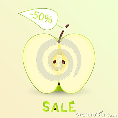 Apple sale Cartoon Illustration