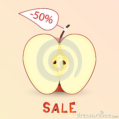 Apple sale Vector Illustration
