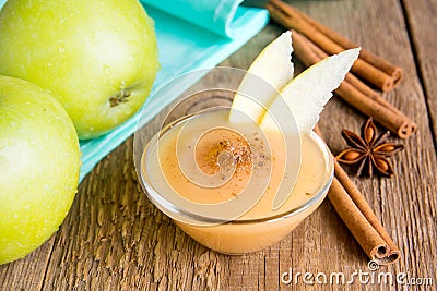 Apple sauce with cinnamon Stock Photo