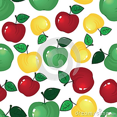 Apple seamless background Vector Illustration