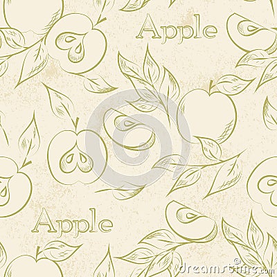 Apple seamless pattern Vector Illustration